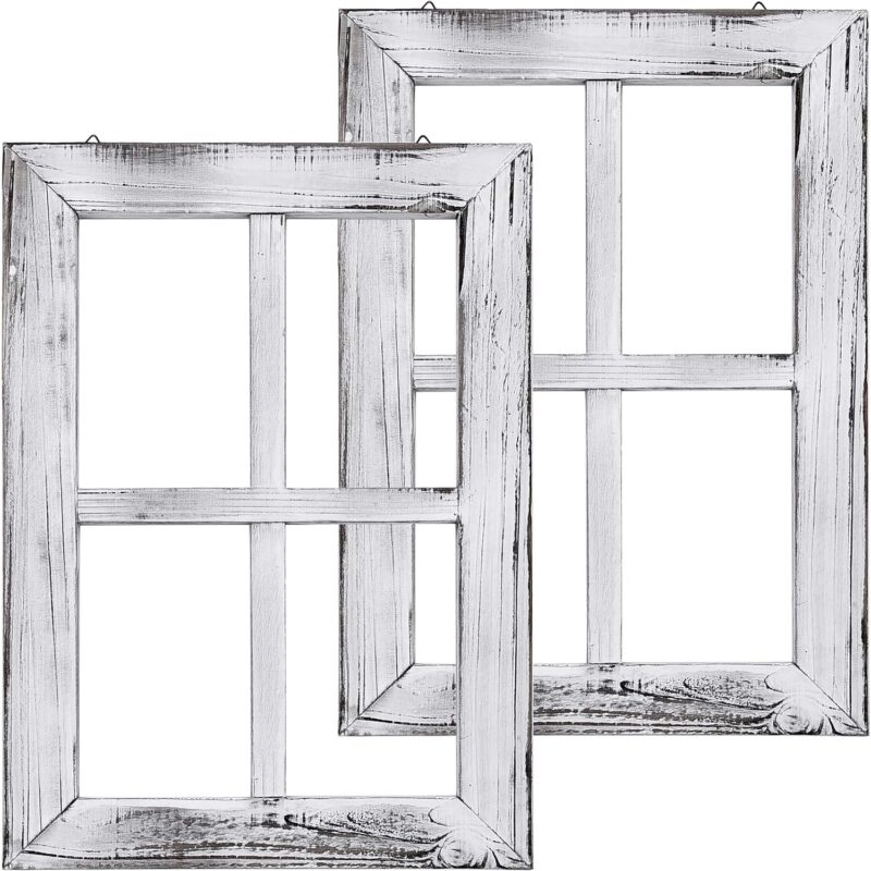 Wooden Rustic Mount White Window Frames for decor