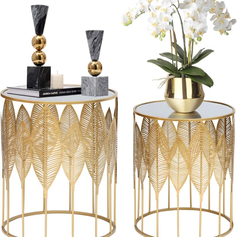 Set of 2 Gold Nesting Side Coffee Table