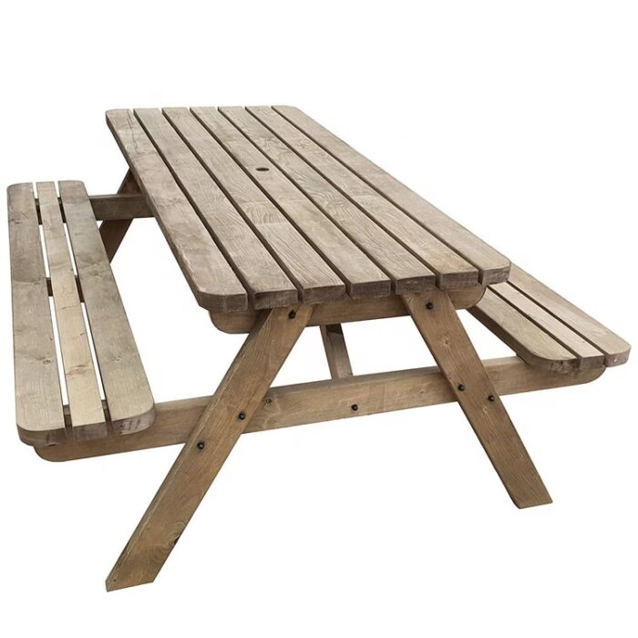 Garden Furniture Rustic Brown Rounded Bench
