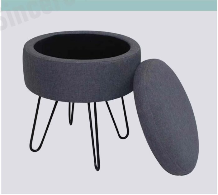Round Stool with Metal Leg