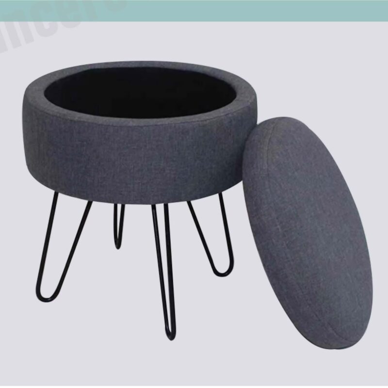 Round Stool with Metal Leg