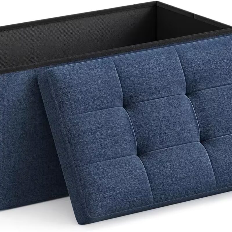 30 Inches Folding Storage Ottoman Bench